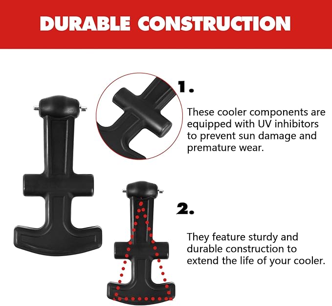 Upgraded Cooler Latches & Drain Plug Kit - Durable Rubber, Compatible with Yeti Roadie, Tundra, Tank, and RTIC