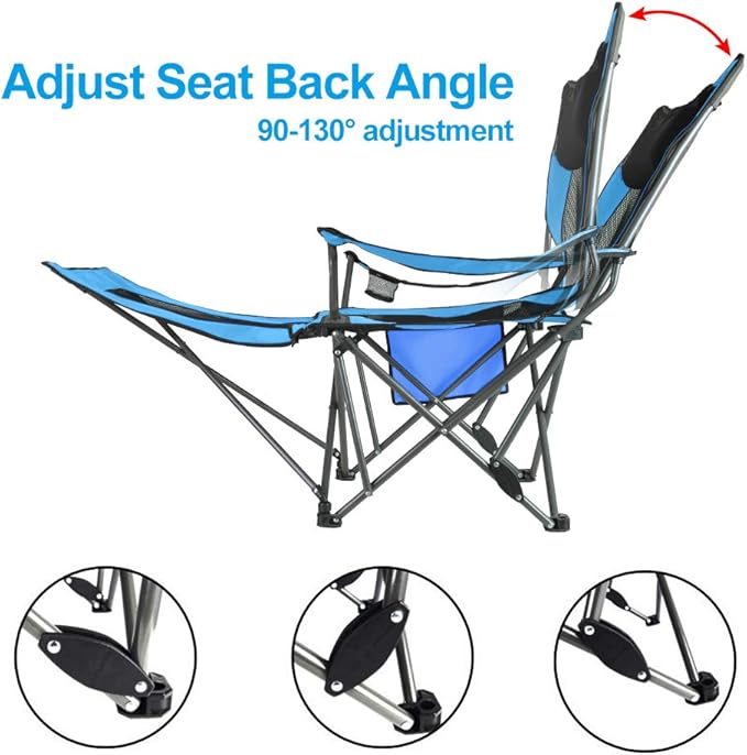 OUTDOOR LIVING SUNTIME Camping Folding Portable Mesh Chair with Removabel Footrest
