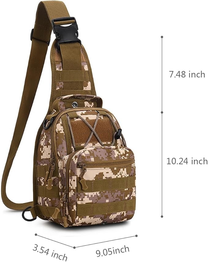 Viriber Tactical Backpack, Waterproof Military Cross-body Molle Sling Shoulder Backpack Chest Bag for Outdoor Every Day Carry Camouflage B