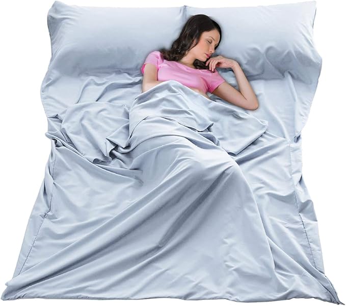 Sleeping Bag Liner Ultralight Travel Sheet Dirt-Proof Camping Sheets Compact Hotel Sleeping-Sack for Outdoor Backpacking Hiking