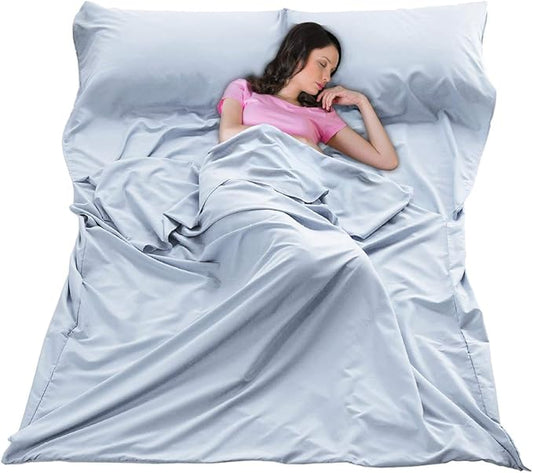 Sleeping Bag Liner Ultralight Travel Sheet Dirt-Proof Camping Sheets Compact Hotel Sleeping-Sack for Outdoor Backpacking Hiking