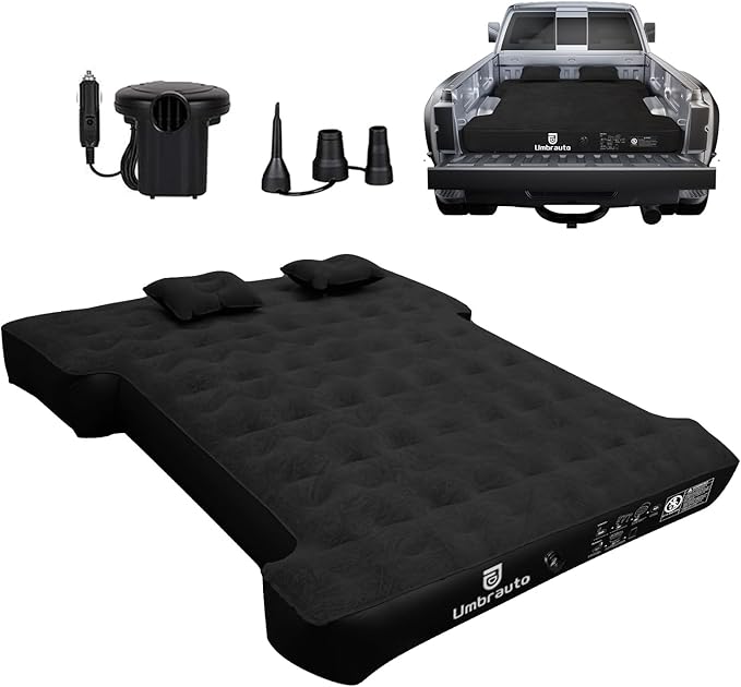 Umbrauto Air Mattress for 6-6.5ft Full Size Truck Bed, Inflatable Pickup Airbed with Pump, Tent Camping Sleeping Pad for Outdoor Travel