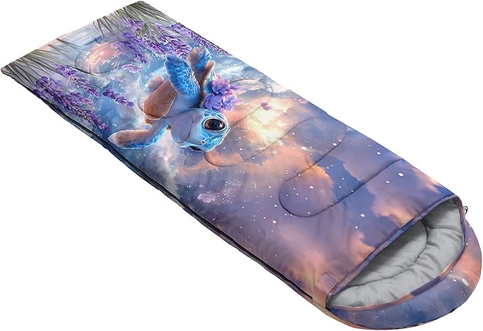AILONEN Boys Sleeping Bag for Camping,Nautical Anchor,Lightweight & Waterproof,3 Season Warm & Cool Weather,Navy Blue Sleeping Bags for Kids Men Travelling,Outdoors