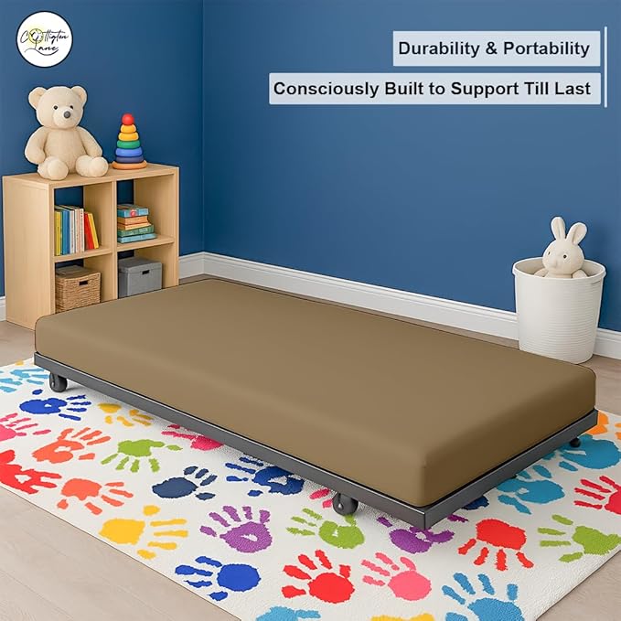 Cot Fitted Sheet 25 x 75, 100% Egyptian Cotton, 1 PC Cot Size Bottom Sheet Only, Perfect for Narrow Twin, Camp Bunk, Army Cots, Trifold Mattress, Camping Cot, Guest Bed Replacement(Taupe)