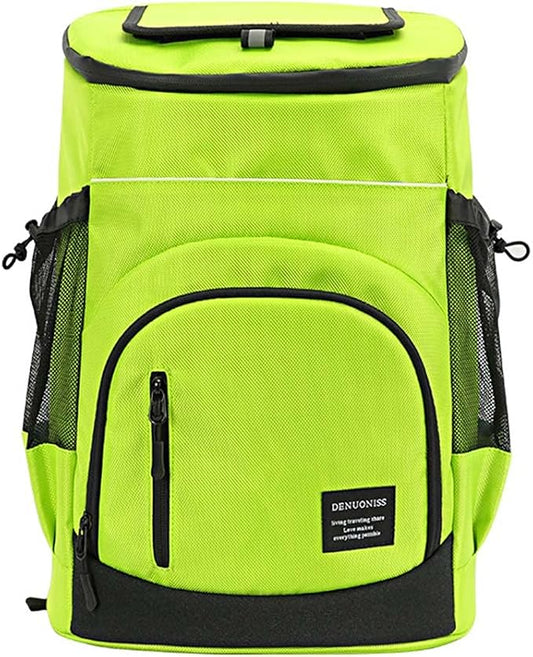 SCOSAO Cooler Backpack 36 Cans, Leak-Proof Insulated Backpack 30L Large Capacity, Double Deck Cooler Bag Up to 12 Hours,Soft Lightweight Lunch Backpack for Men Women Work Beach Camping Picnic (Green)