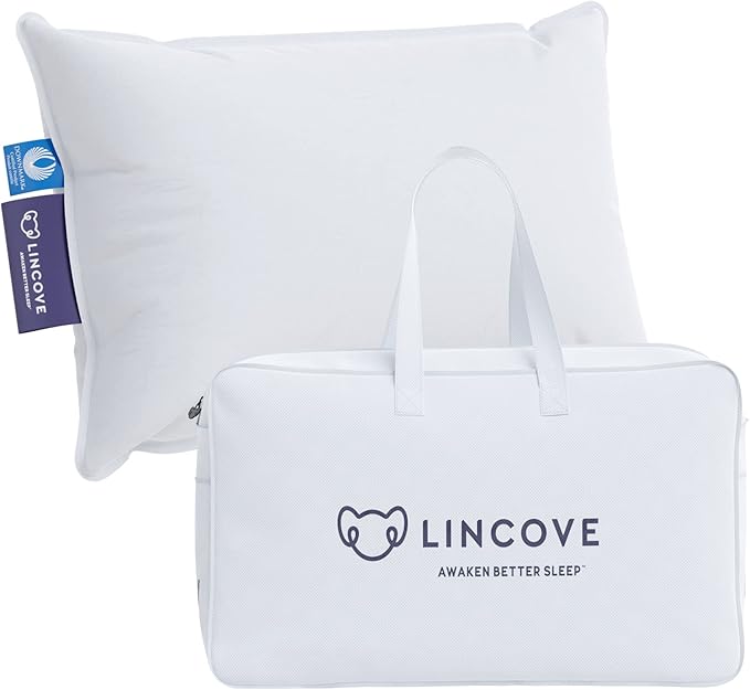 Lincove Microgel Travel Pillow - Global Recycled Standard Certified - Plush and Cozy Luxury Pillow to Support Head, Neck, While Sleeping on Airplanes, Cars, Hotels & Home - 13"x18"