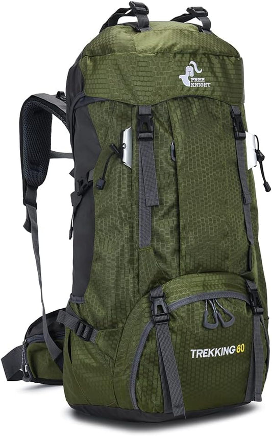 Bseash 60L Waterproof Hiking Camping Backpack with Rain Cover, Large Outdoor Sport Travel Daypack Rucksack for Climbing