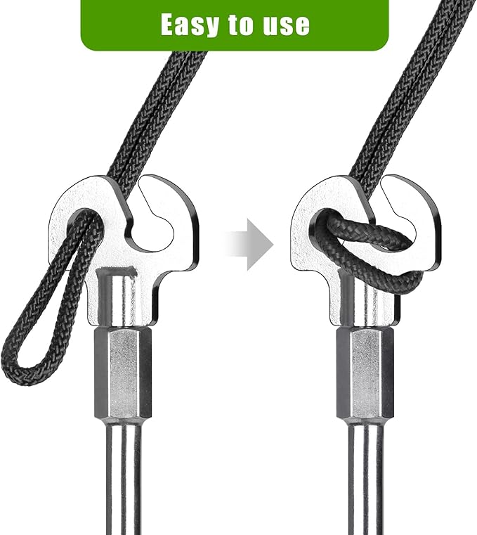 SELEWARE 4 Pack Trampoline Stakes Heavy Duty Ground Anchors High Wind Trampoline Stakes Anchors Spiral Earth Anchors for Secure Animals Trampolines Tents Shed Swing Set Mobile Homes Carport