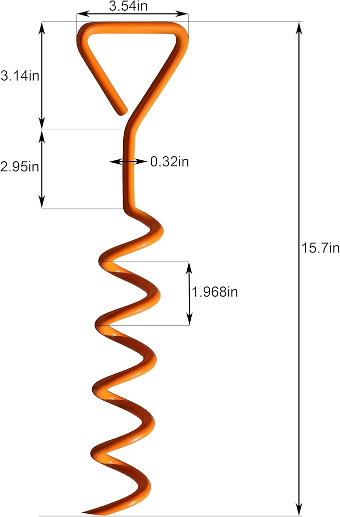 Trampoline Stakes Tent Garden Stake Heavy Duty Trampoline Parts Tent Canopies, Carports,Swing Sets Stake Corkscrew Shape Steel Stakes Anchor Kit,Bonus 4 Strong Belt,Black