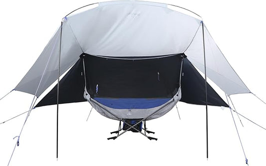 Portable Hammock with Stand, World's Best Mock ONE® Hammock Samsara Set, Compact Folding Framed Hammock with Bug Net and Tarp for Park, Backyard, Garden, Camping, Hiking, Mountaineering, Beaches- Blue
