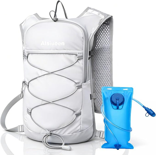 Hiking Hydration Pack Running Backpack Daypack Vest for Women Men,Lightweight Hydration Packs Cycling Biking Trail Race Rave Marathon (with 2L Water Bladder)