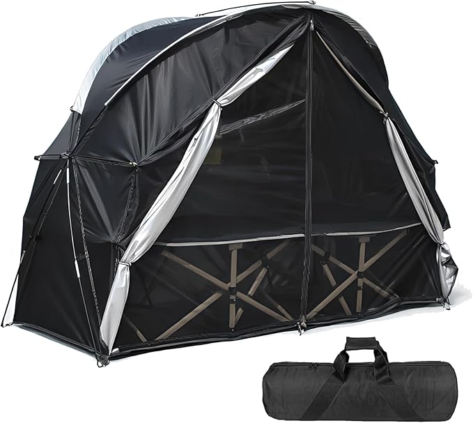 1 Person Cot Tent with Breathable Mesh Door and Screen Windows – Easy to Put Together, All-Weather Shelter for Camping & Backyard, Without Bed