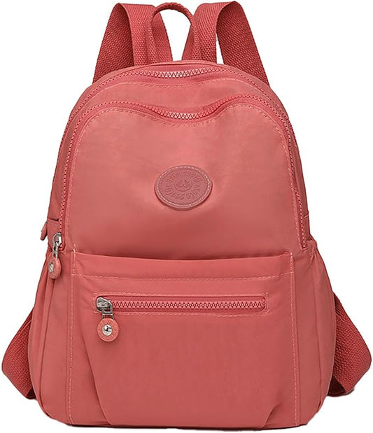 Simple Casual Solid Color Lightweight College Work Backpack Anti Theft Travel Backpack Daypack for Women (Orange)