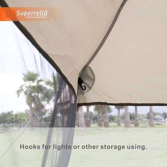 Screen House 13x9 Ft Canopy Tent Sun Shade Shelter Perfect for Outdoor Activities, Khaki