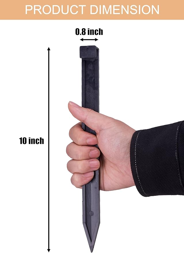 Landscape Edging Spikes, 30 Pcs 10 Inch Garden Spikes Anchoring Spikes for Paver Edging, Weed Barriers, Turf, Tent, Weed Barrier, Timber, Carpentry, Tent etc. (30, Black)