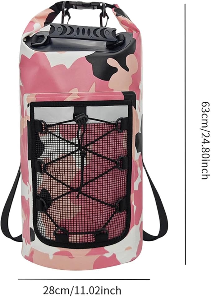Yiju Waterproof Dry Bag Backpack Durability Lightweight Multifunctional Storage Bag for Travel Boating Camping Hiking, Pink
