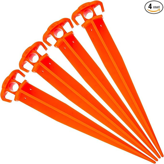 ASR Outdoor Orange Heavy Duty ABS Plastic Tent Stakes Ground Anchor Camping Essentials
