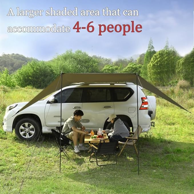 Car Camping Tent for KIA NIRO 2016–2025, Car Awning Rooftop Tent Watertight Fabric Family Camping Quick Setup Portable Road Trip Accessories