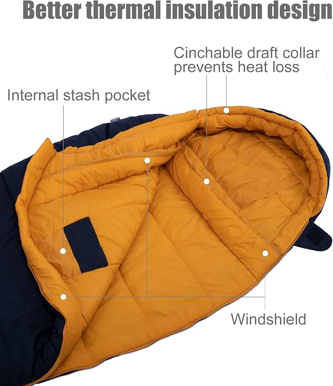 iClimb 3M Thinsulate Insulation Mummy Sleeping Bag with Compression Sack Ultralight Compact Warm Washable for Adults Indoor Outdoor Backpacking Camping Hiking