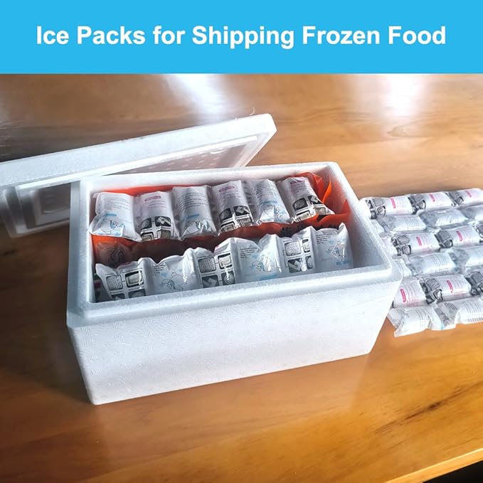 RAINBOW Dry Ice Packs for Shipping Long Lasting, Reusable Cold Ice Pack Sheets for Lunch Box, Flexible Dry Ice Packs for Coolers, Dry Ice for Shipping Frozen Food, 24 Ice Cells Each Sheet, 12 Sheets