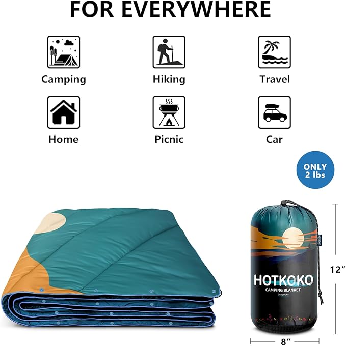 Camping Blanket,Lightweight Puffy Printed Camping Blanket Packable Outdoor Blanket for Camping,Traveling, Stadium, Hiking, Picnics