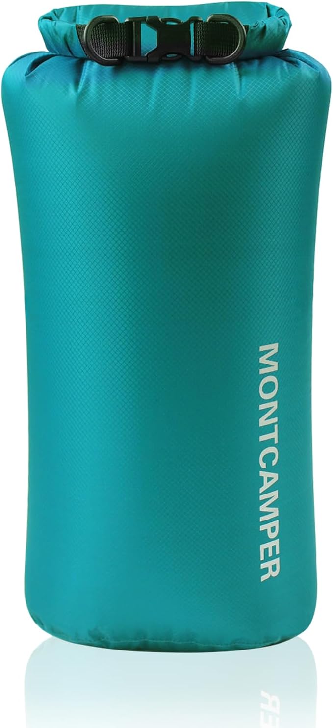 Waterproof Dry Bag 10L – 30D Nylon Roll Top Dry Sack with DWR & PU Coating, Lightweight Water-Resistant Storage for Kayaking, Camping, Hiking, Fishing & Beach (Turquoise Blue)