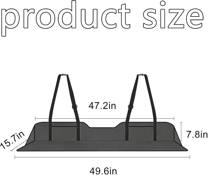 Non-Inflatable Car Mattress Back Seat Bed Extender Portable Folding Camping Travel for Sleeping (Black)