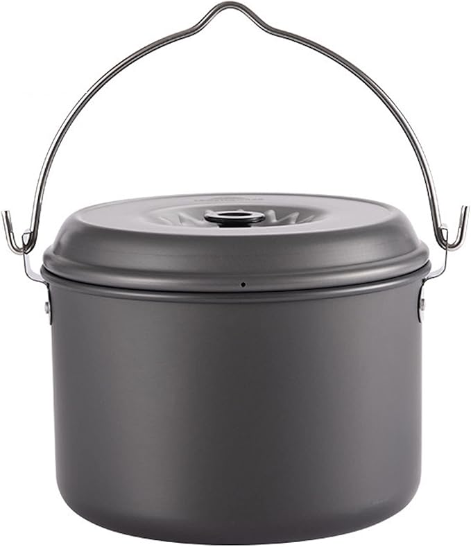 CAMPINGMOON Camping Pot 5.5-Quart Portable Campfire Cooking Hanging Pot Lightweight Aluminum MC-255