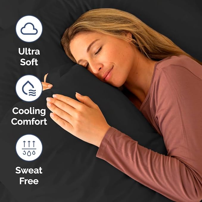 Short Queen Size 4 Piece Sheet Set - RV Short Queen, Soft, Breathable & Cooling Bed Sheets Set with Deep Pockets - Hotel Luxury Bedding for Women, Men, Kids, Teens, Boys and Girls - Oeko-Tex - Black