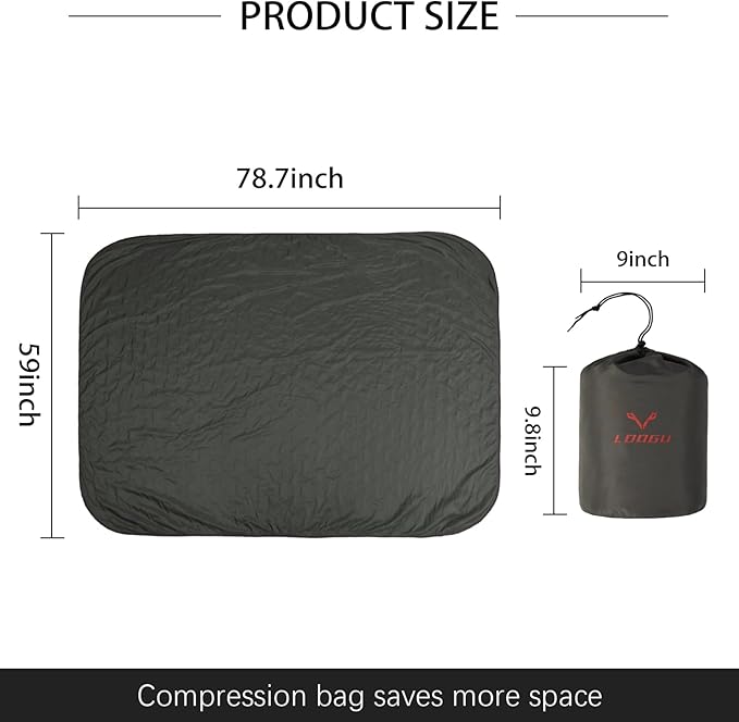LOOGU Camo Blanket Waterproof Insulation Poncho Liner for Outdoor Camping, Hiking, Hunting, Survival, Backpacking, Picnicking