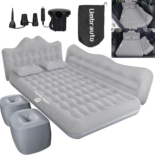 Umbrauto Truck Air Mattress Back Seat| Inflatable Car Camping Mattress Bed for Back Seat, SUV Blow Up Rear Seat Sleeping AirBed for Van Travel with Pump & Pillows
