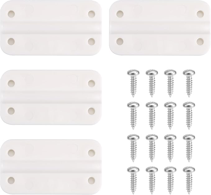 4pcs Plastic Cooler Hinges for Igloo 50-165 QT, 2.32x1.26 Inch Freezer Hinges with 16 Screws Replacement Parts Camping Coolers Accessories for Igloo Fridge