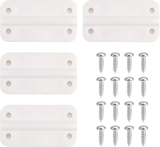 4pcs Plastic Cooler Hinges for Igloo 50-165 QT, 2.32x1.26 Inch Freezer Hinges with 16 Screws Replacement Parts Camping Coolers Accessories for Igloo Fridge