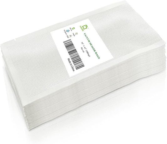 CANLENPK 3.5x4.7 Inch/9x12cm Vacuum Food Seal Bags,Small Food Vacuum Storage Sealer Bag,Seal Meal Snack Fruit Nut Tea Cookie Bean,Boil Steam Heat Freezer Sous Vide Grocery Sealable Bag (100PCS)