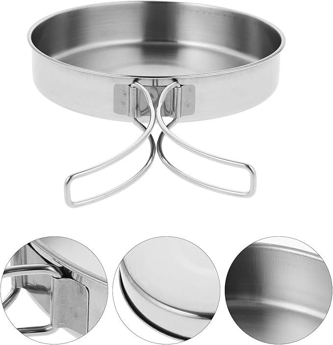 IMIKEYA Camping Cookware Pot, Portable Stainless Steel Camp Cook Pan, Lightweight Stackable Camping Pots for Outdoor Backpacking Hiking Picnic(5.82inch)