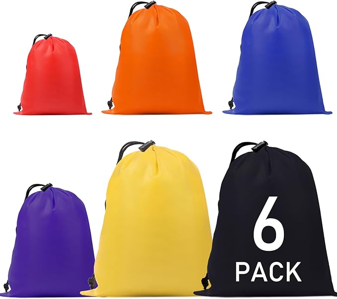 iMucci Upgrade Waterproof Drawstring Bag Sack Nylon Bag Ditty Bag for Gym Traveling, Hiking, Yoga, Shopping