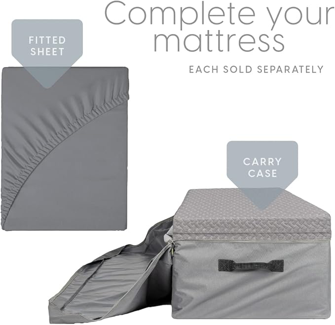 Milliard Trifold Mattress, Cot Size, 6 inch, Portable Foldable Mattress with Memory Foam & Washable Cover, Tri-Folding Floor Bed, Camping, Fold Up Guest Bed, RV Travel, Sleepovers, 75" x 31"