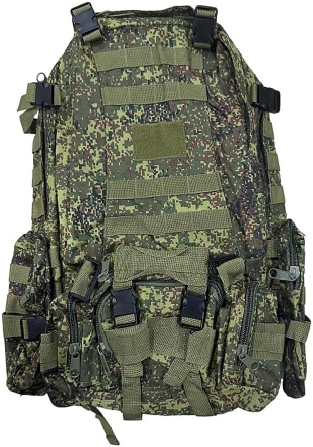 Tactical Backpack Military Army Rucksack 60L Large Assault Pack Camping Detachable Molle Bag (Russian Camouflage)