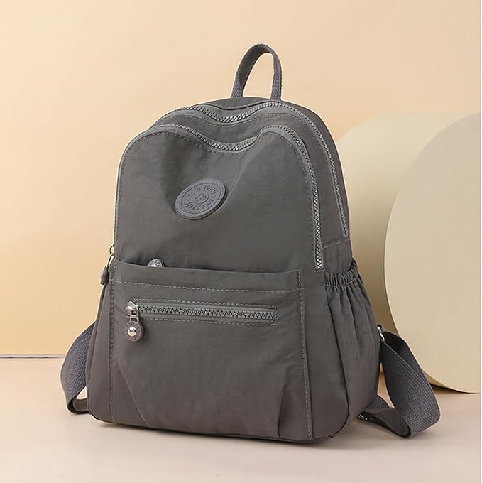 Simple Casual Solid Color Lightweight College Work Backpack Anti Theft Travel Backpack Daypack for Women (Grey)