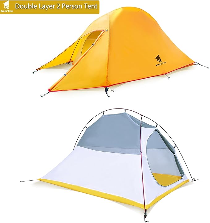 GEERTOP Ultralight 1 Person Tent Waterproof Two Man Backpack Tents for Outdoor Camping Backpacking more tools