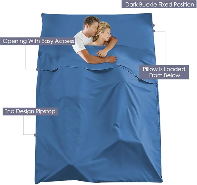 Sleeping Bag Liner Camping Travel Home Bed Sheet Lightweight Breathable Hotel Compact Sacks