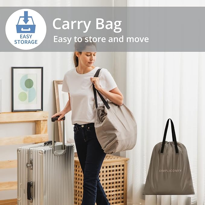 Simpli Comfy 18" Raised Twin Inflatable Air Mattress with Built-in AC Pump, Fast Self-Inflating Blow Up Air Bed with Waterproof Top for Home, Travel, Camping 75” x 40” x 18"