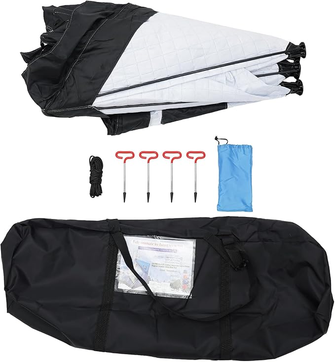 Portable 2 Person Ice Fishing Tent Insulated,Pop-up Hub-Style Ice Fishing Shelter w/Ice Nails, Thermal Ice Fishing Shanty Ice Fishing Gear for Ice Fishing