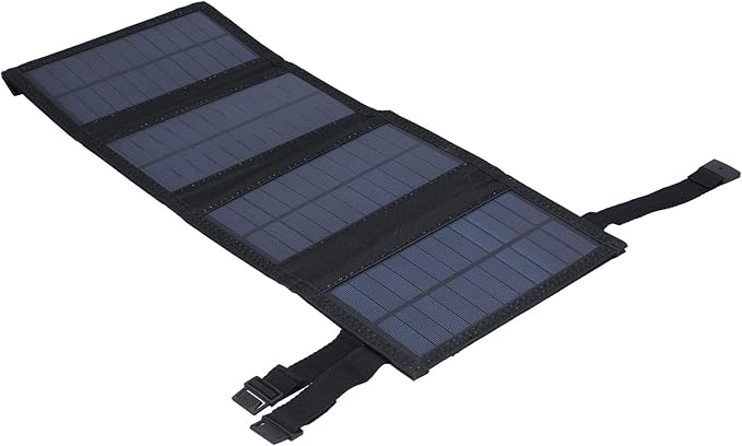 Backpack 20W USB Solar Panel - Foldable Portable Charger with Oxford Fabric, Intelligent Charging for Outdoor Devices (Black)