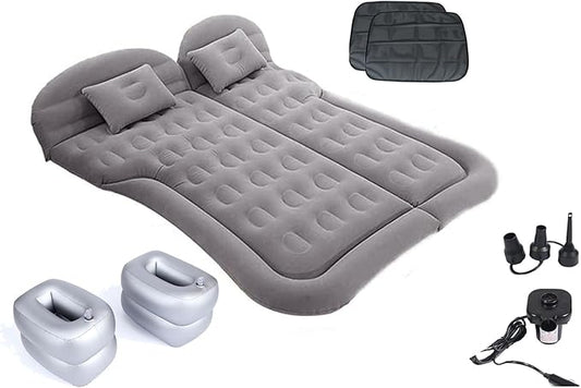 Inflatable SUV Air Mattress Thickened Flocking Inflatable Car Camping Travel Air Mattress with 2 Pillows & Air Pump,Portable Car Sleeping Bed for SUV|MPV|Minivan