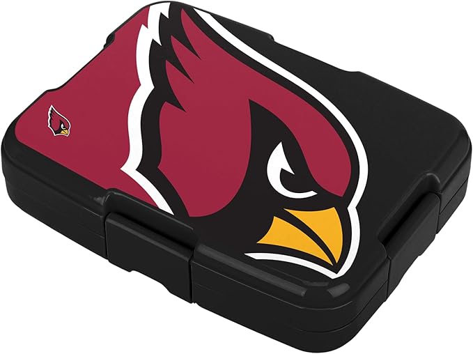 FOCO NFL Unisex-Adult Officially Licensed 2-Tone Big Logo Team Color Football Leak Proof 5 Compartment Bento Lunch Box - Arizona Cardinals