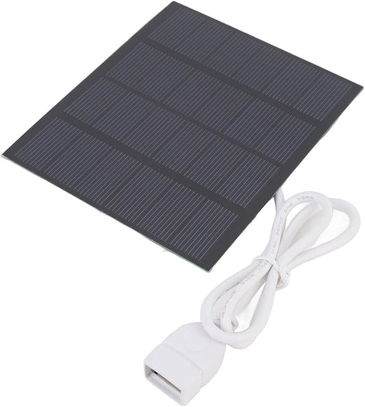 1.5W 6V Portable Solar Panel, Solar Powered Battery Charger with Built in USB Port, Multifunctional Portable Solar Charger for Camping Outdoor Backpacking