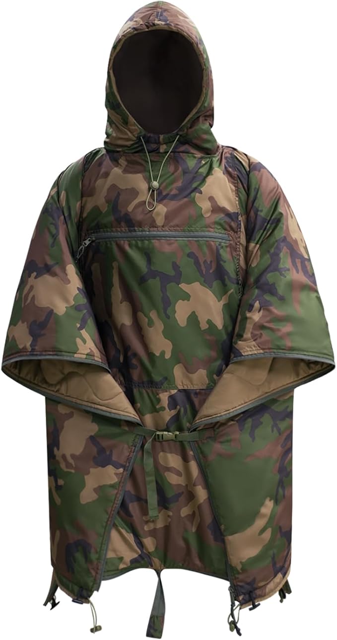 LOOGU Camo Blanket Waterproof Insulation Poncho Liner for Outdoor Camping, Hiking, Hunting, Survival, Backpacking, Picnicking