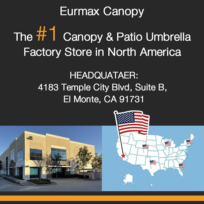 Eurmax USA 10'x15' Pop Up Canopy Tent Commercial Instant Canopies with Heavy Duty Roller Bag,Bonus 4 Sand Weights Bags (Red)
