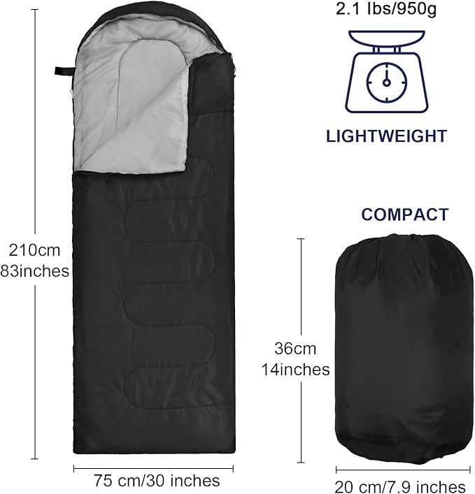 Macarrie 4 Pcs 0 Degree Camping Sleeping Bags Bulk for Adults 4 Season Warm Cold Weather Sleeping Bags with Compression Sack Lightweight Portable Waterproof for Backpacking Hiking Outdoor